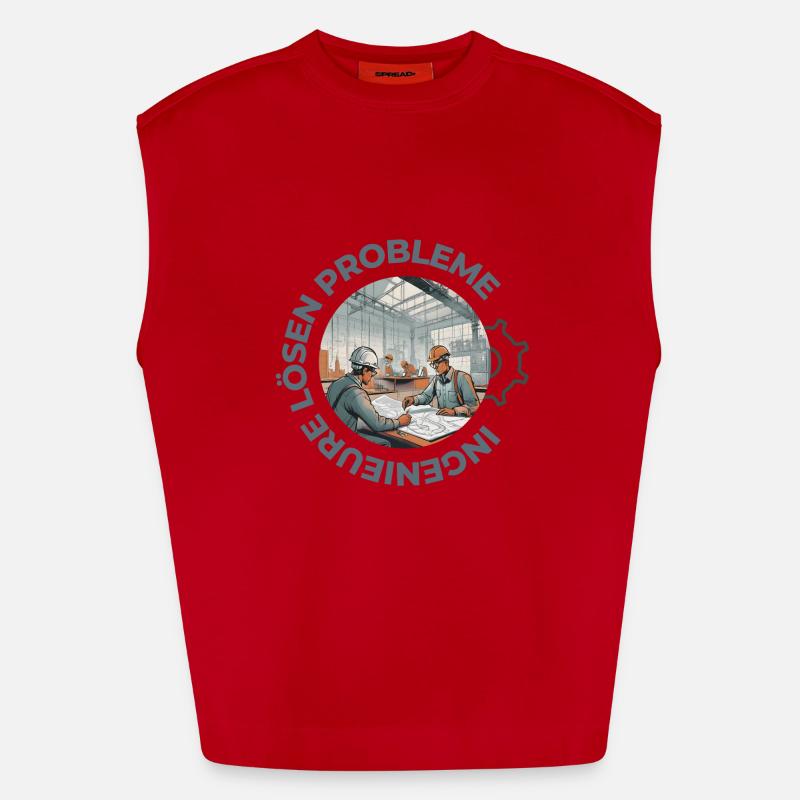 Engineers solve problems - Heavyweight Oversized Organic Tank Top Made in EU - red