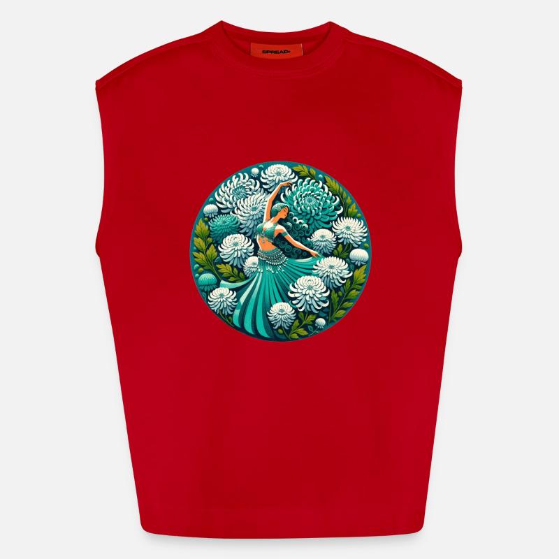 Danseuse orientale turquoise Débardeur bio épais oversize fabriqué en UE