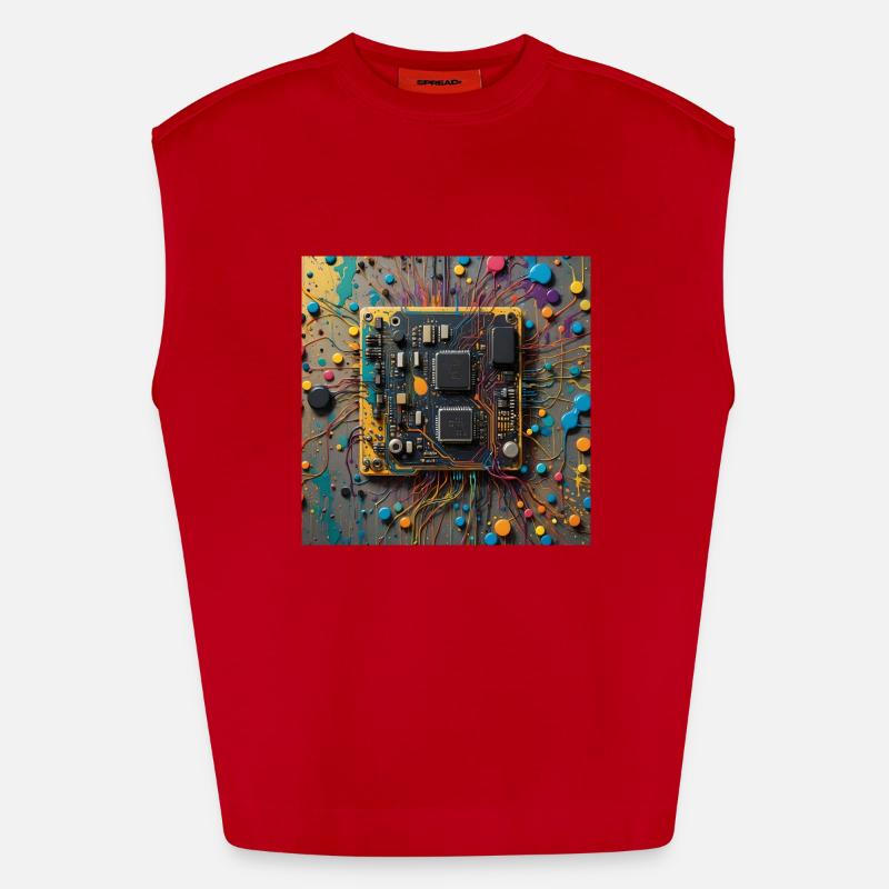 Microchip colored Heavyweight Oversized Organic Tank Top Made in EU