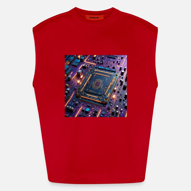 Microchip Colored Heavyweight Oversized Organic Tank Top Made in EU