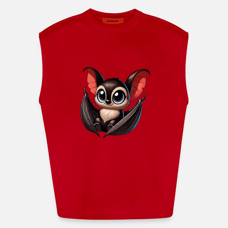 Bat young - Heavyweight Oversized Organic Tank Top Made in EU - red