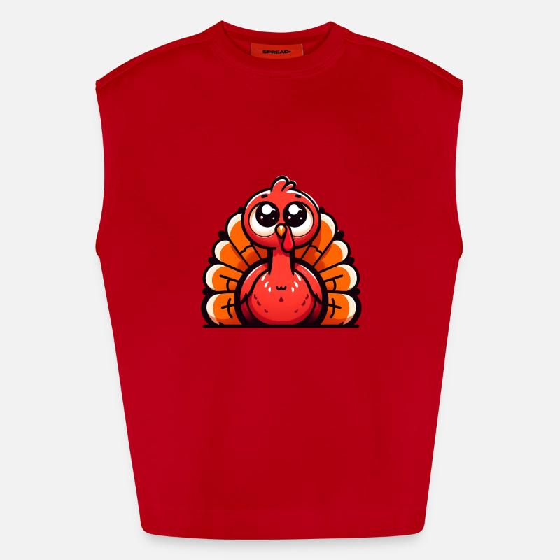 turkey - Heavyweight Oversized Organic Tank Top Made in EU - red