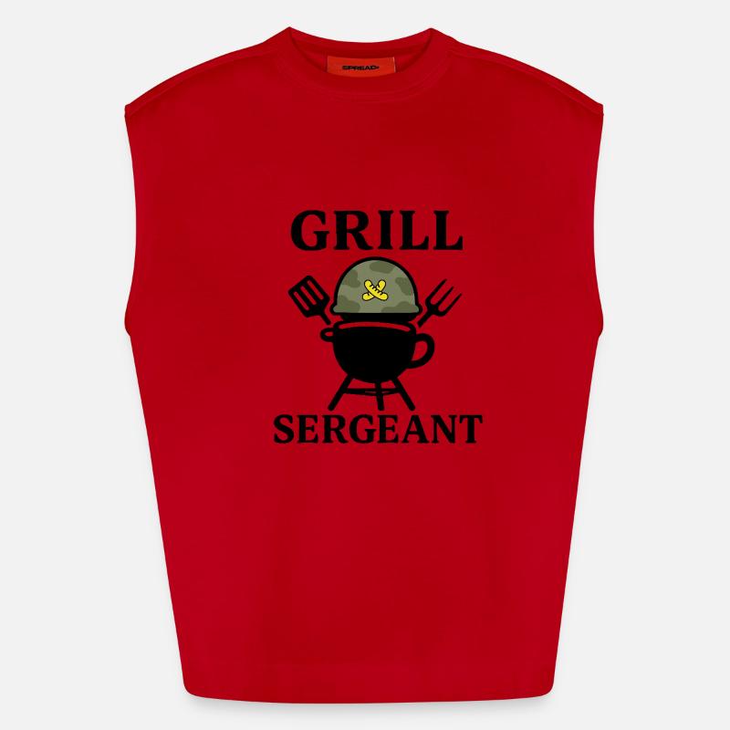 Grill Sergeant – BBQ Theme for BBQ Commanders Heavyweight Oversized Organic Tank Top Made in EU