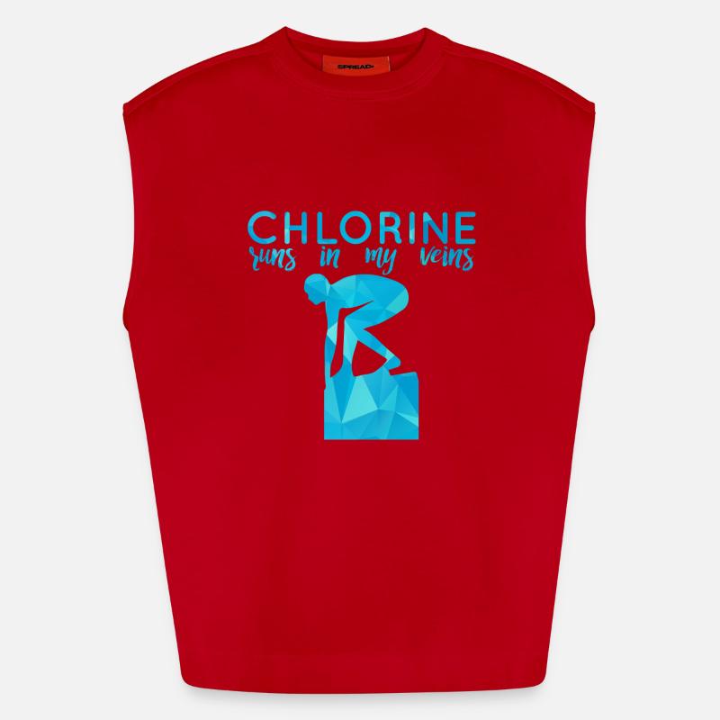 Natation / float: Le chlore coule dans mes veines Débardeur bio épais oversize fabriqué en UE