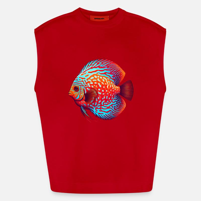 Diskusbuntbarsch rot Heavyweight Oversized Organic Tank Top Made in EU