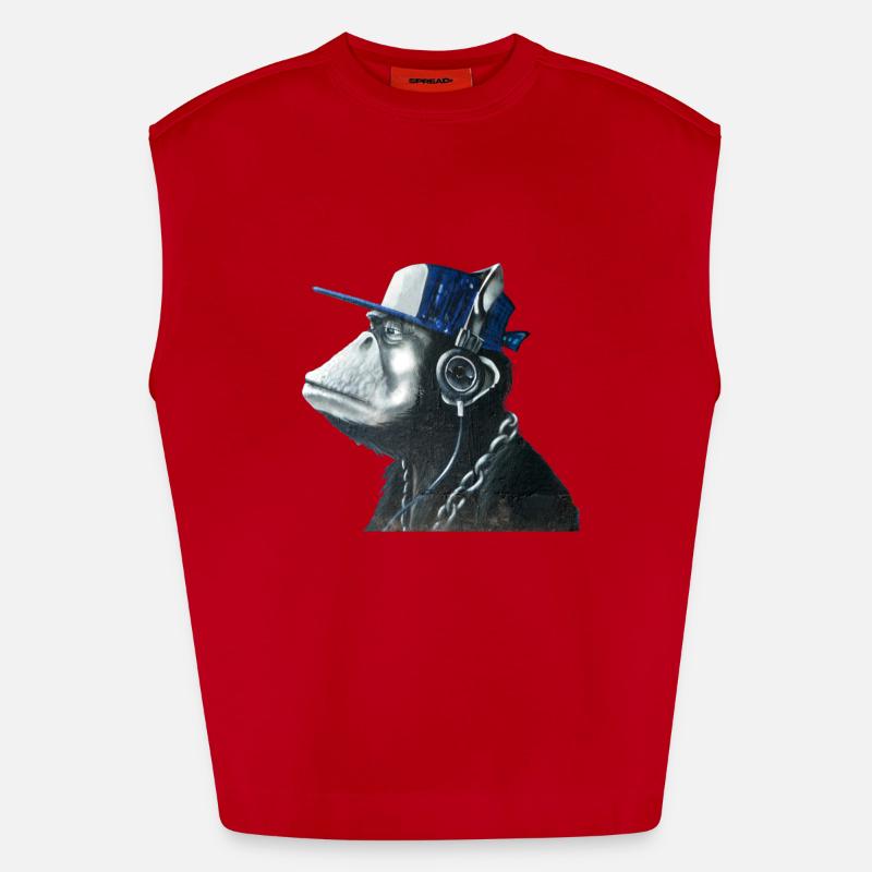 Affe Graffiti von Custom Heavyweight Oversized Organic Tank Top Made in EU