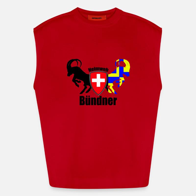 Grisons nostalgique Débardeur bio épais oversize fabriqué en UE