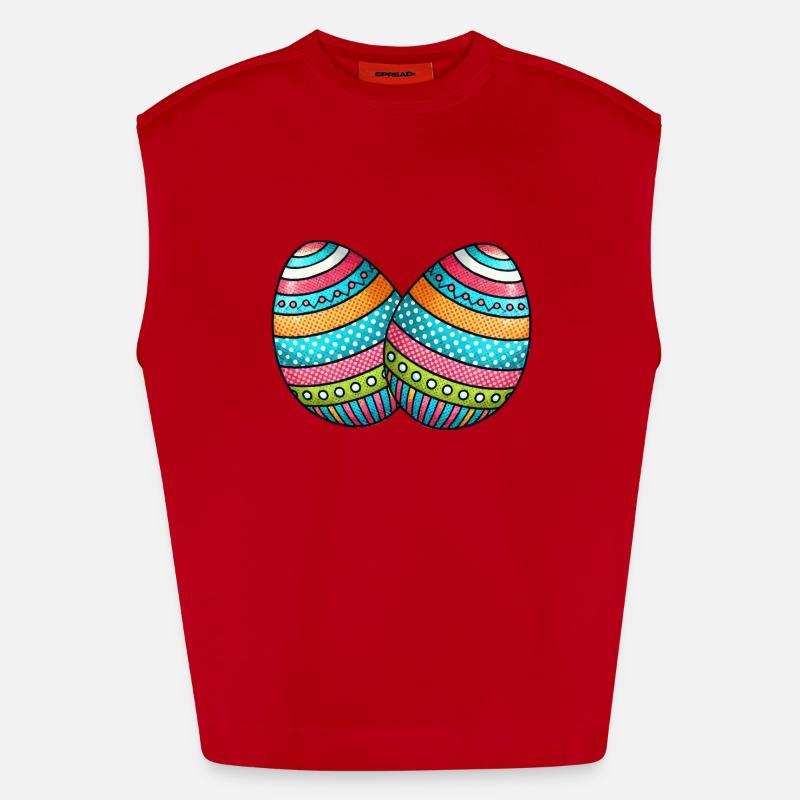 Egg Easter Egg 2 - Heavyweight Oversized Organic Tank Top Made in EU - red