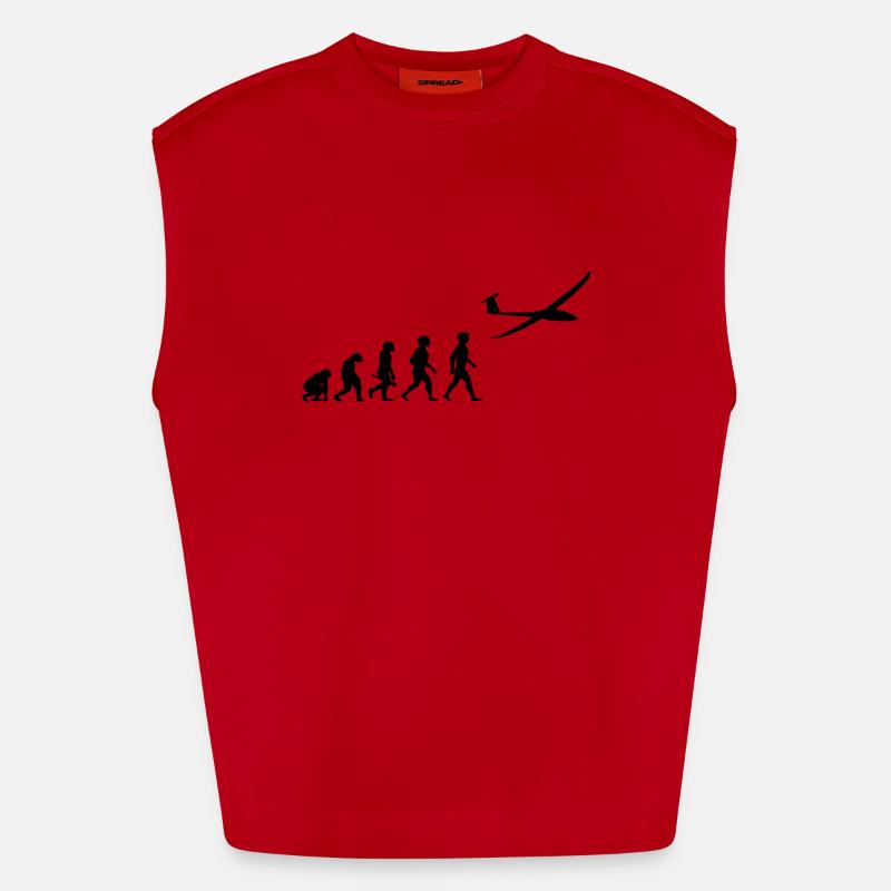 Evolution glider glider plane - Heavyweight Oversized Organic Tank Top Made in EU - red