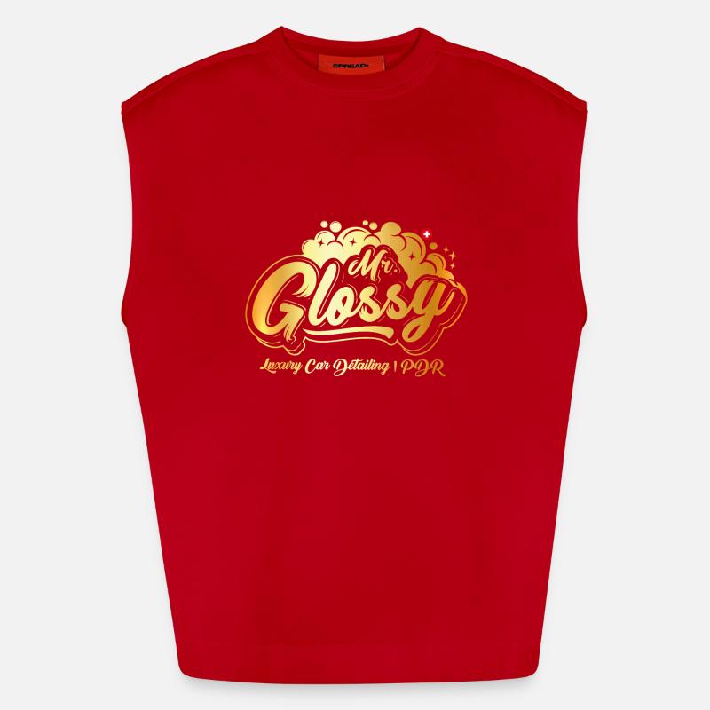 Mr. Glossy - Heavyweight Oversized Organic Tank Top Made in EU - Rot