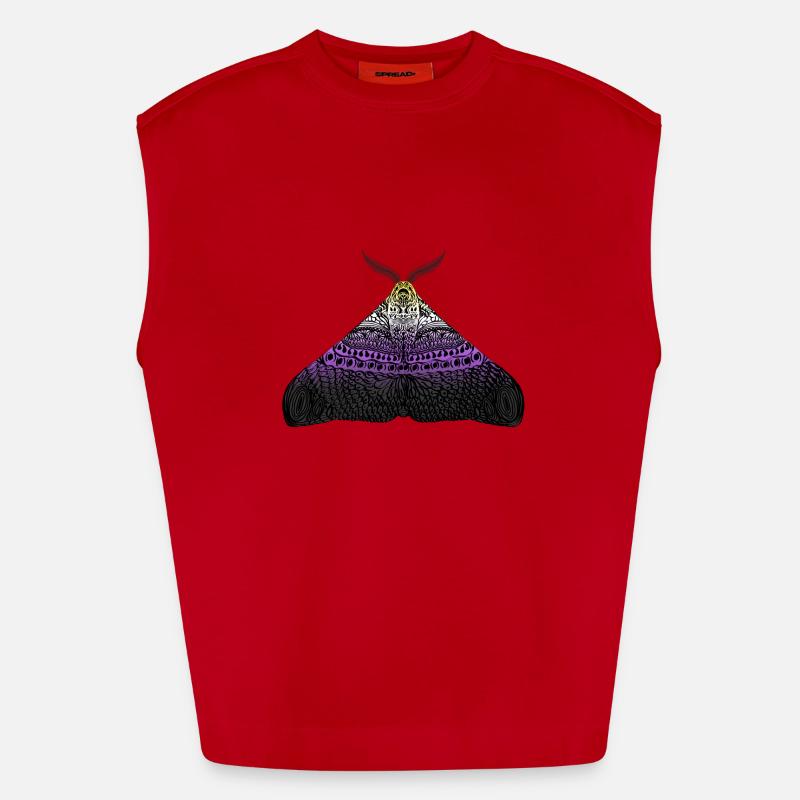 Non binary pride moth - Heavyweight Oversized Organic Tank Top Made in EU - red