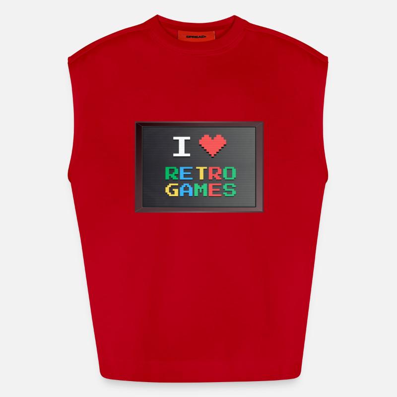 Retrogaming - J'aime le retrogaming Débardeur bio épais oversize fabriqué en UE