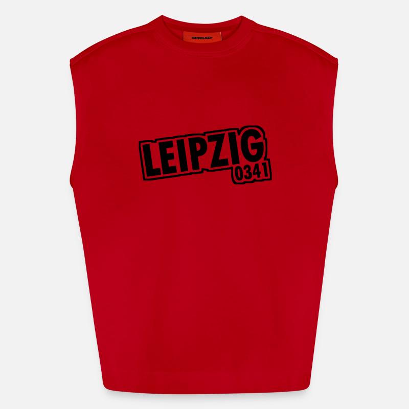 Leipzig - 0341 - Area Code - Saxony Heavyweight Oversized Organic Tank Top Made in EU