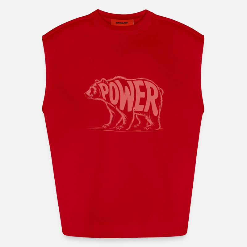 Ours - Logo d’animal cool Débardeur bio épais oversize fabriqué en UE