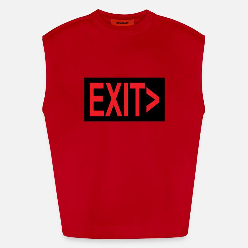 Exit / Exit / Emergency Exit - Heavyweight Oversized Organic Tank Top Made in EU - red