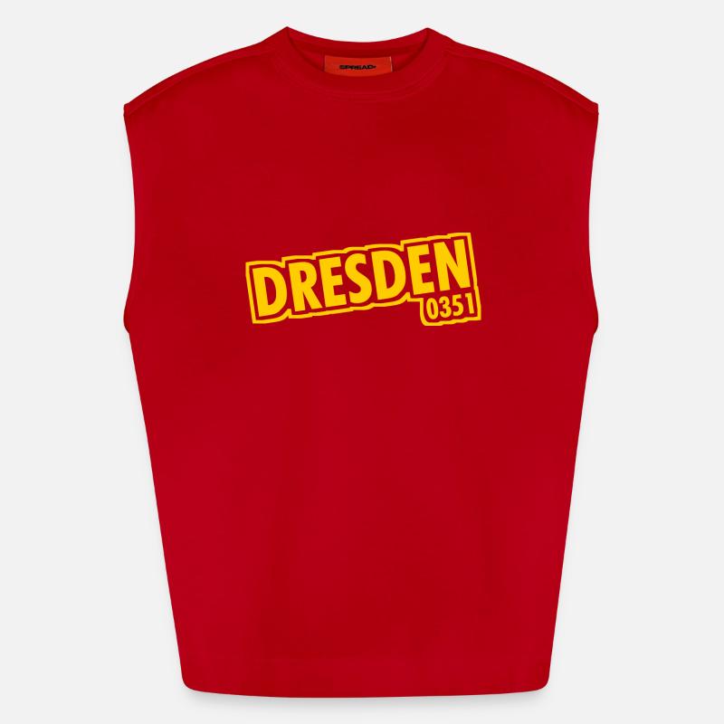 Dresden - 0351 - Area Code - Saxony Heavyweight Oversized Organic Tank Top Made in EU