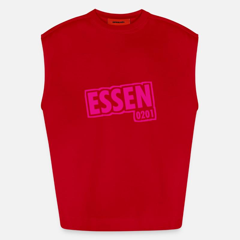 Essen - 0201 - Area Code - Slogan Heavyweight Oversized Organic Tank Top Made in EU