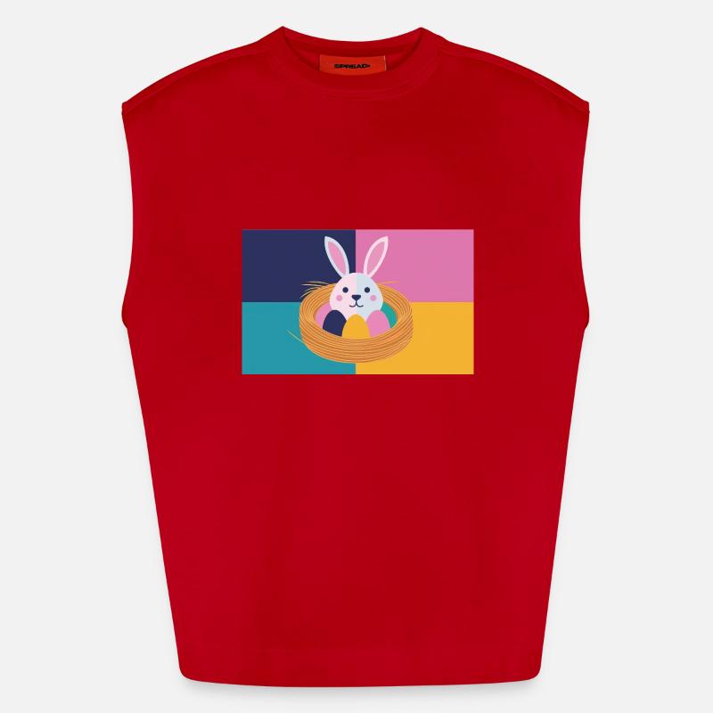 Lapin de Pâques n°05 Débardeur bio épais oversize fabriqué en UE