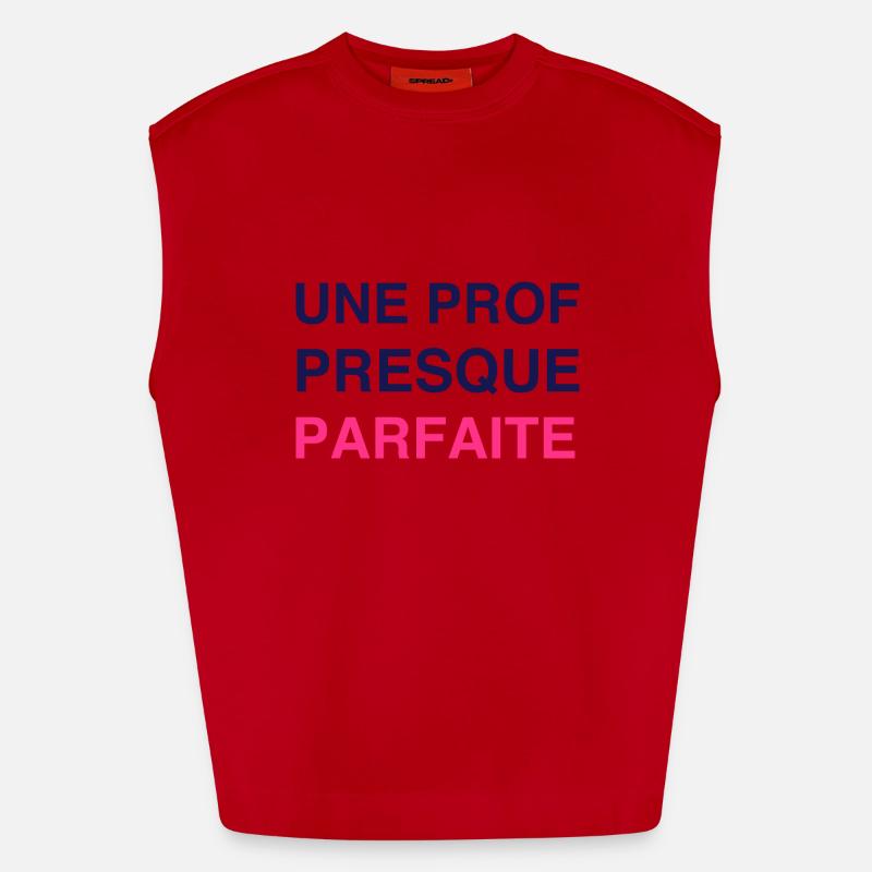 Ecole / Prof / Instit / Professeur / Maîtresse Débardeur bio épais oversize fabriqué en UE