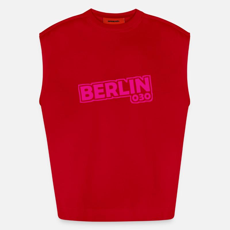 Berlin - 030 - Capital - Germany - Area Code Heavyweight Oversized Organic Tank Top Made in EU