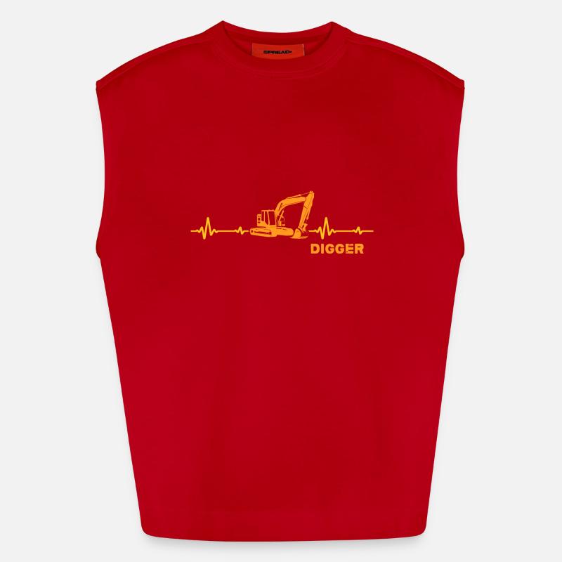 Baggerfahrer digger-memes baggern Bagger Heavyweight Oversized Organic Tank Top Made in EU