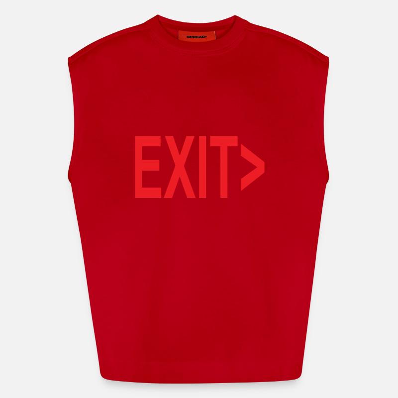 Exit / Exit / Emergency Exit - Heavyweight Oversized Organic Tank Top Made in EU - red