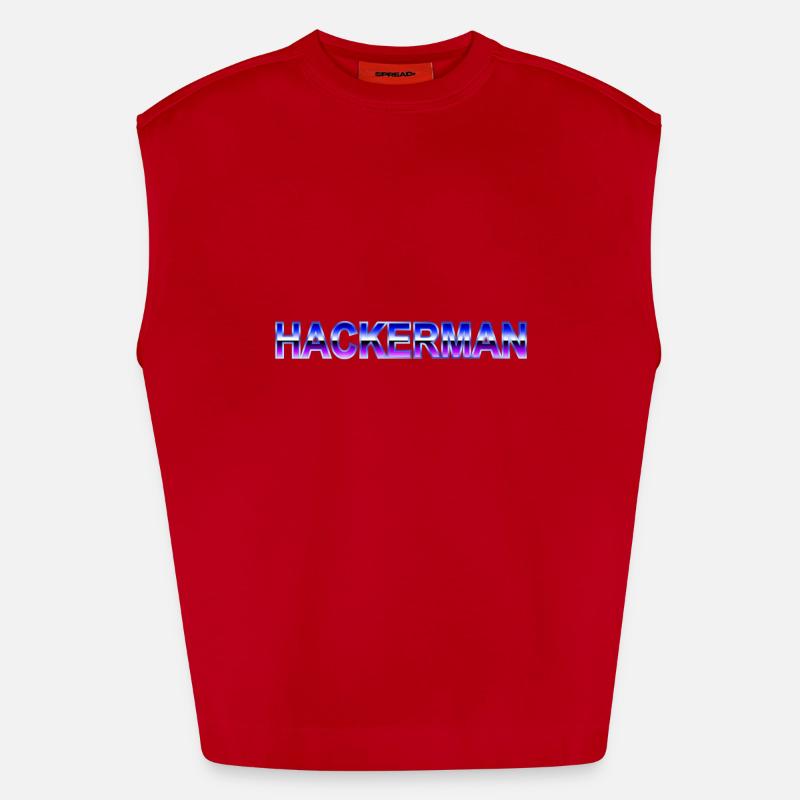 Hackerman - Heavyweight Oversized Organic Tank Top Made in EU - Rot