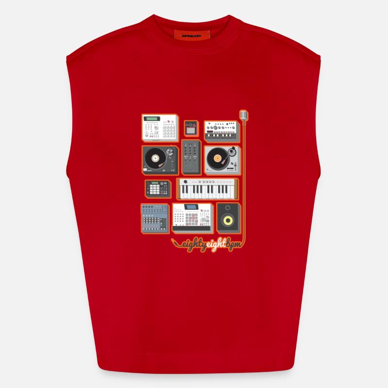 Ensemble complet de 88 BPM (orange / jaune) Débardeur bio épais oversize fabriqué en UE