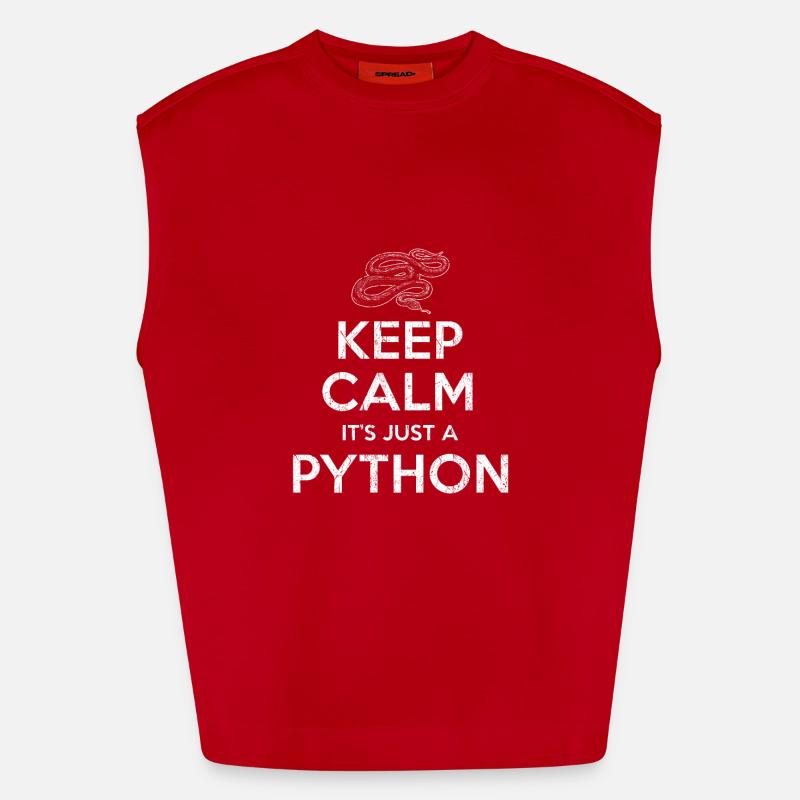 Serpent python - Débardeur bio épais oversize fabriqué en UE - rouge