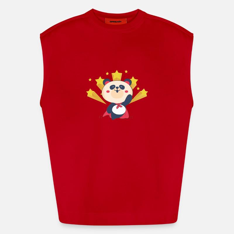 Panda Superhéros Débardeur bio épais oversize fabriqué en UE