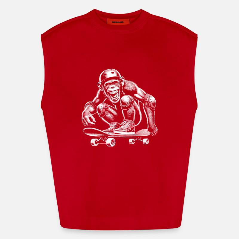 Skateboard - Heavyweight Oversized Organic Tank Top Made in EU - red