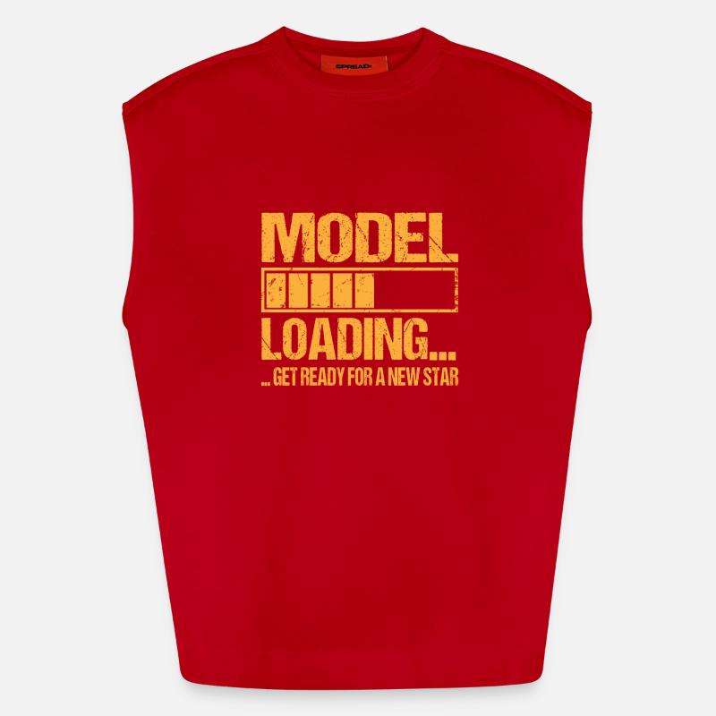 Model loading Model Training Heavyweight Oversized Organic Tank Top Made in EU