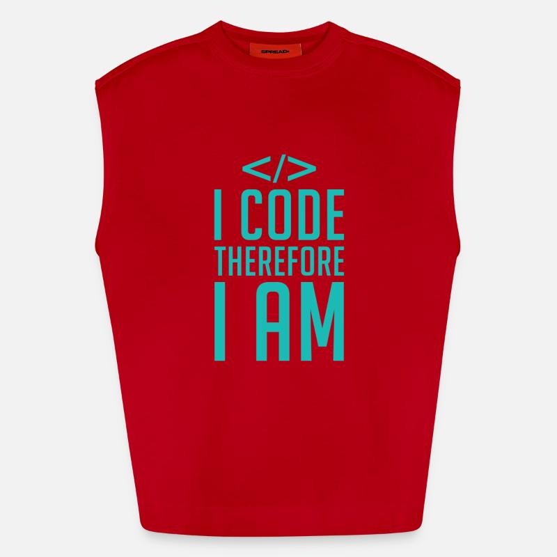 Programmierer Entwickler Coder Code - Heavyweight Oversized Organic Tank Top Made in EU - Rot