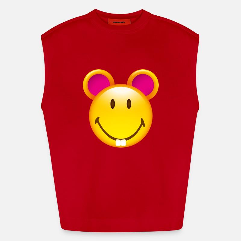 Smiley Mouse Débardeur bio épais oversize fabriqué en UE