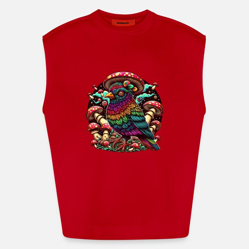Psychedelic Owl Heavyweight Oversized Organic Tank Top Made in EU
