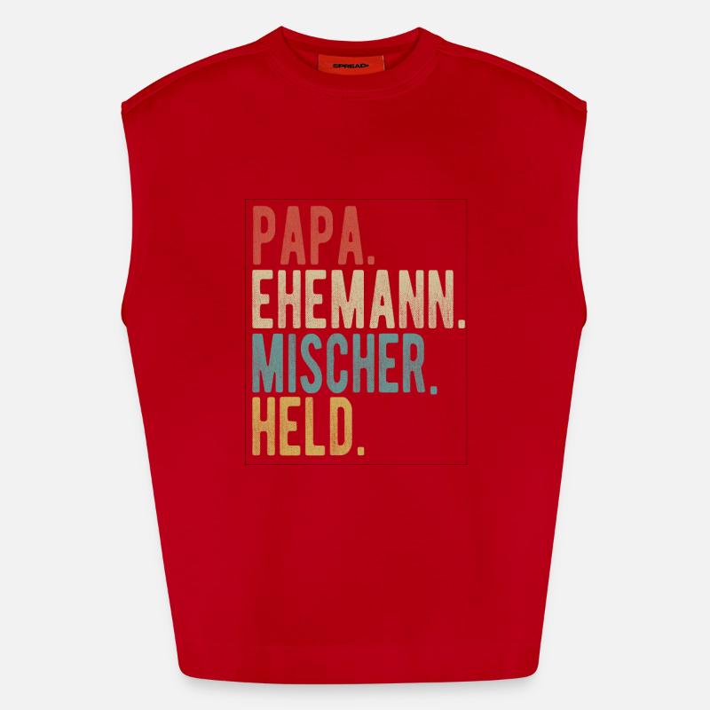 Mischer Papa Ehemann Held Heavyweight Oversized Organic Tank Top Made in EU