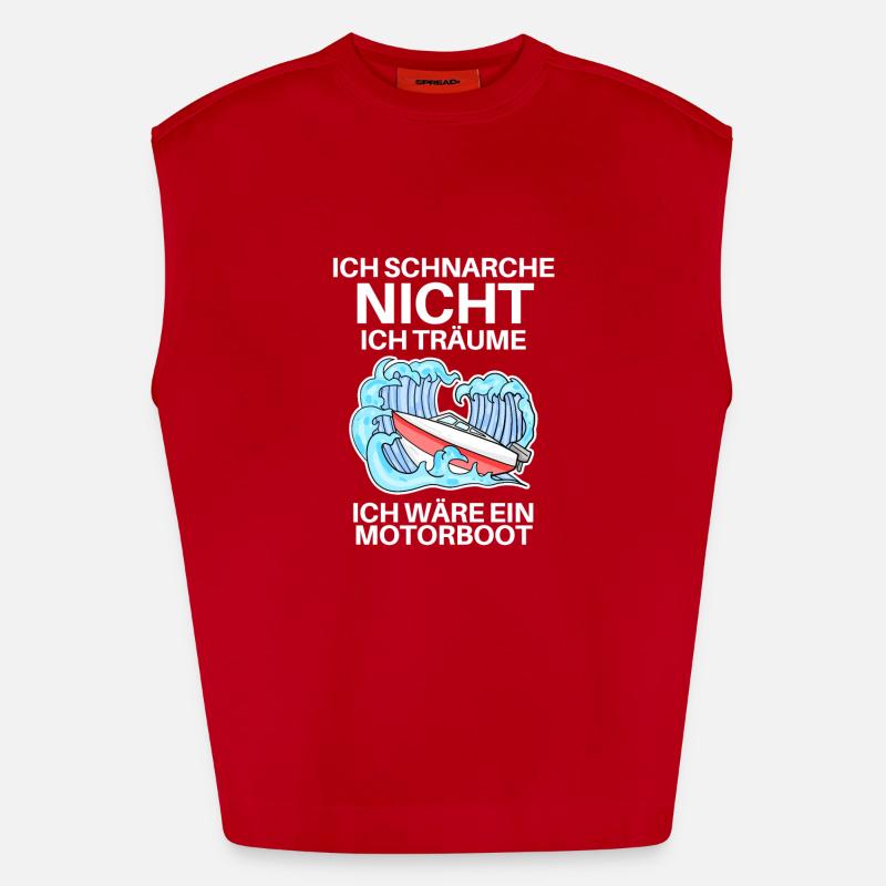 Motorboot Boote Boot - Heavyweight Oversized Organic Tank Top Made in EU - Rot