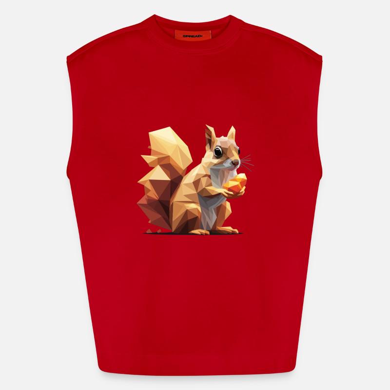 Écureuil low-poly Débardeur bio épais oversize fabriqué en UE