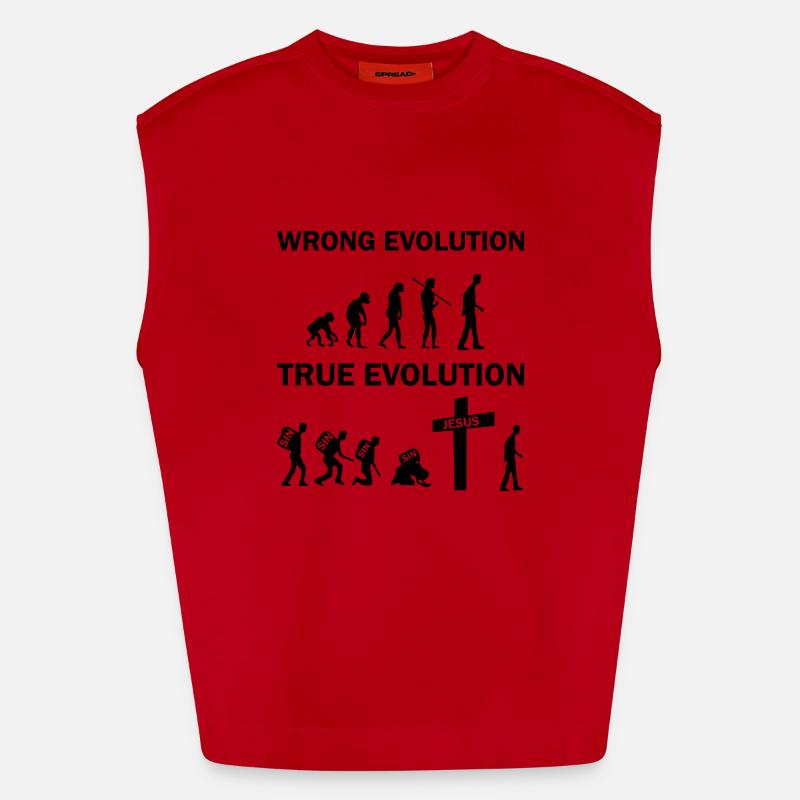 true evolution jesus - Heavyweight Oversized Organic Tank Top Made in EU - red