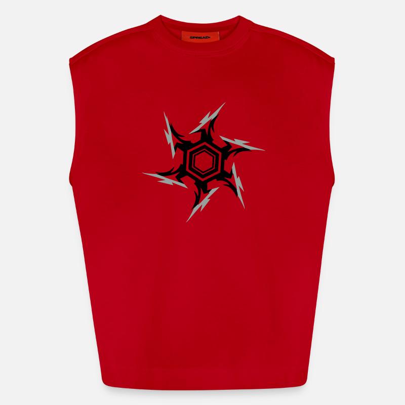 Ninja throwing star Heavyweight Oversized Organic Tank Top Made in EU