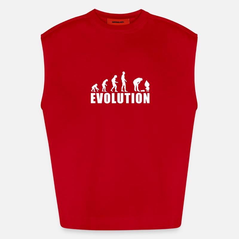 EVOLUTION PUKE gift - Heavyweight Oversized Organic Tank Top Made in EU - red