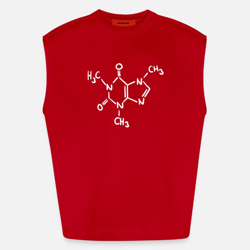 Koffein Kreide Molekül - Heavyweight Oversized Organic Tank Top Made in EU - Rot