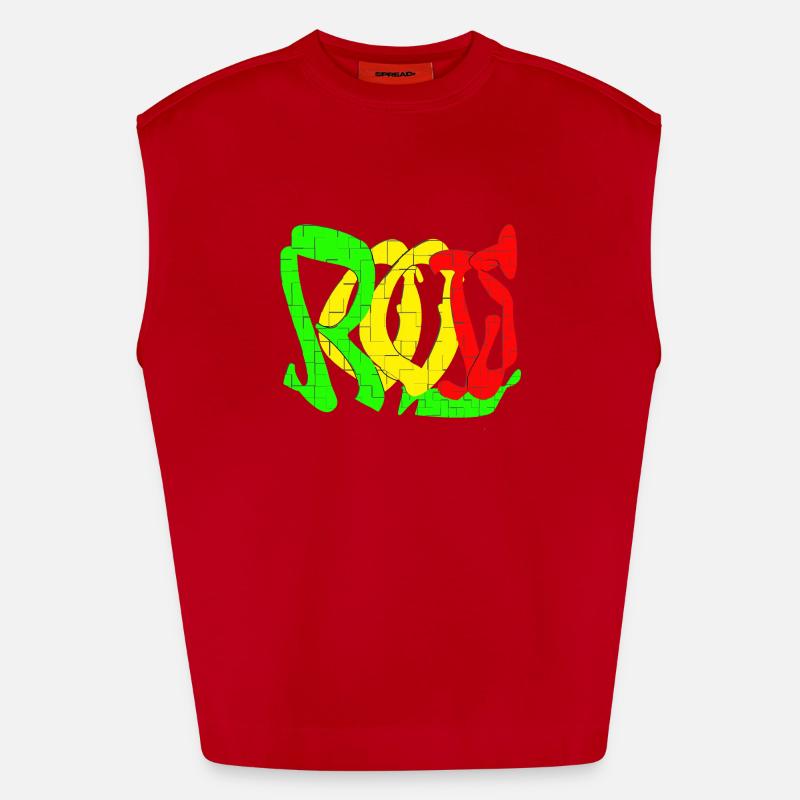 Rasta Farbblock Muster Heavyweight Oversized Organic Tank Top Made in EU