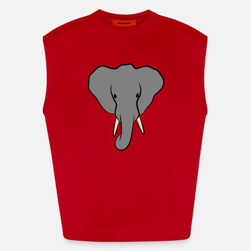 Éléphant Minimaliste Débardeur bio épais oversize fabriqué en UE