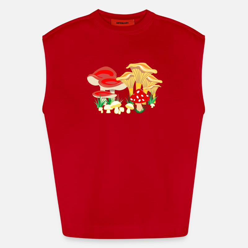 Composition colorée des champignons Débardeur bio épais oversize fabriqué en UE