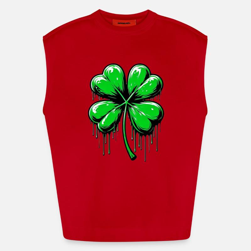 Four-leaf clover Heavyweight Oversized Organic Tank Top Made in EU
