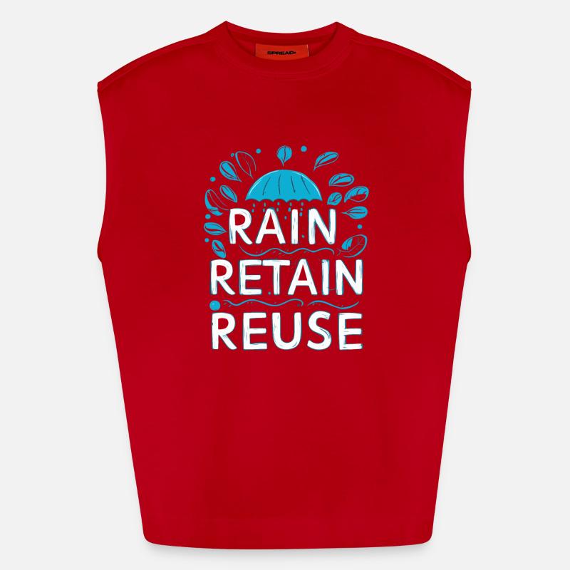 Rain Keep Réutilisation - Débardeur bio épais oversize fabriqué en UE - rouge