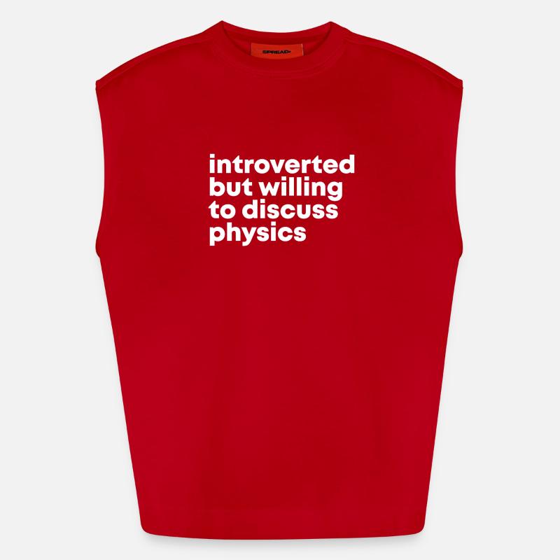 Physics Physics Physics - Heavyweight Oversized Organic Tank Top Made in EU - red