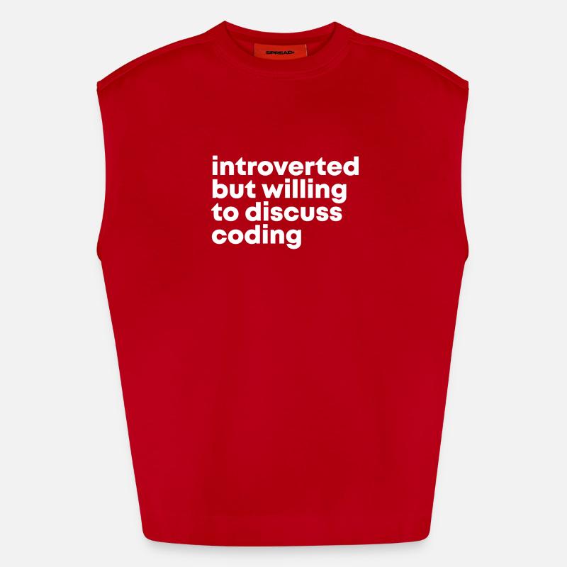 Coding - Heavyweight Oversized Organic Tank Top Made in EU - red