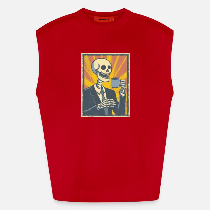 Kaffee oder Grab – was soll’s! - Heavyweight Oversized Organic Tank Top Made in EU - Rot